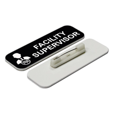 Signs ByLITA Facility Supervisor 1 x 3'' Name Tag/Badge, (3 Pack)