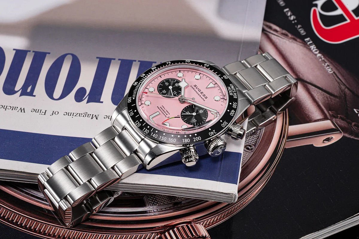 時計 SUGESS Chrono Heritage S457 Chronograph Power Reserve Light Blue