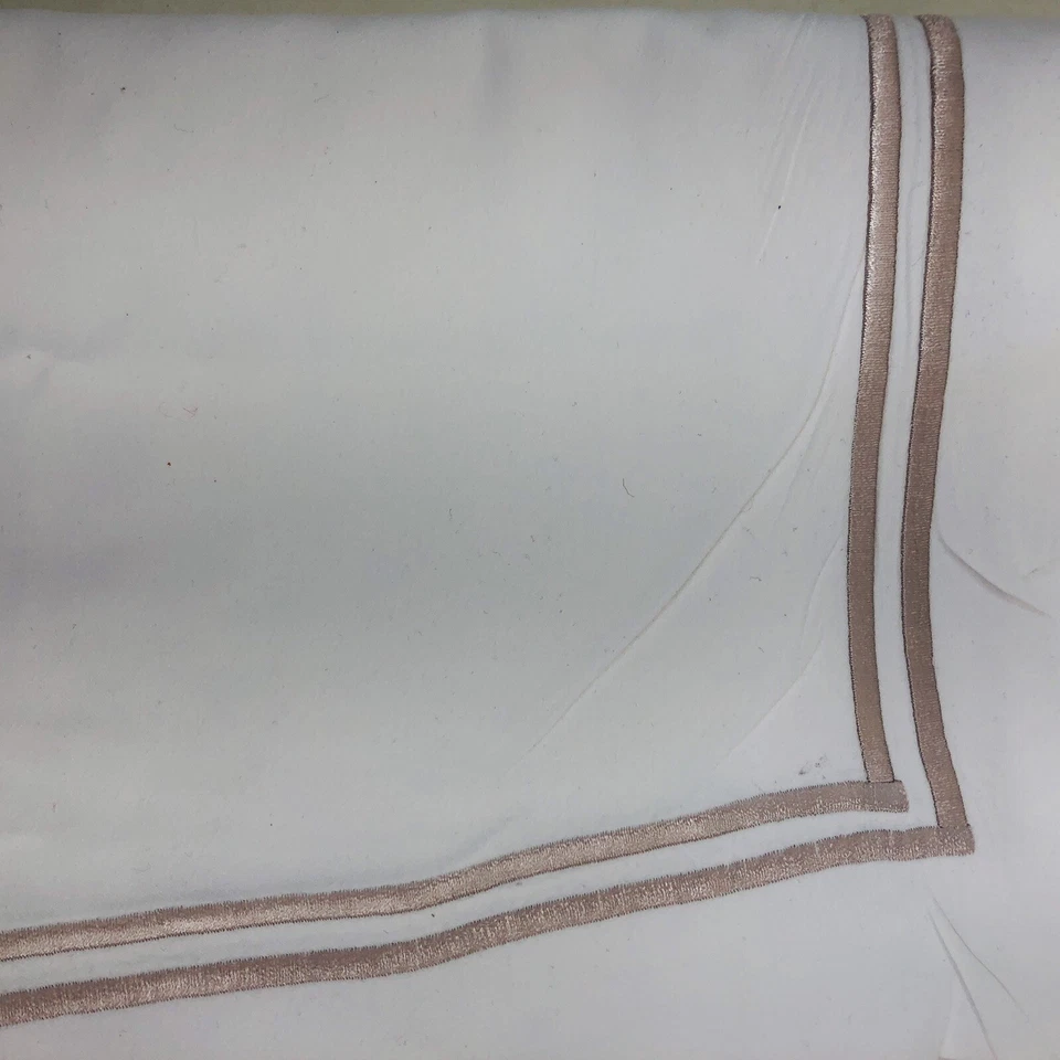 2 Вышитый ладовая полоса королева подушка Sham 20,5 «x 30» белый Италии 100% хлопок - Изображение 4 из 4