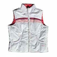 Women’s Vintage 2000s Embroidered Rip Curl Gilet Reversible Puffer Jacket.