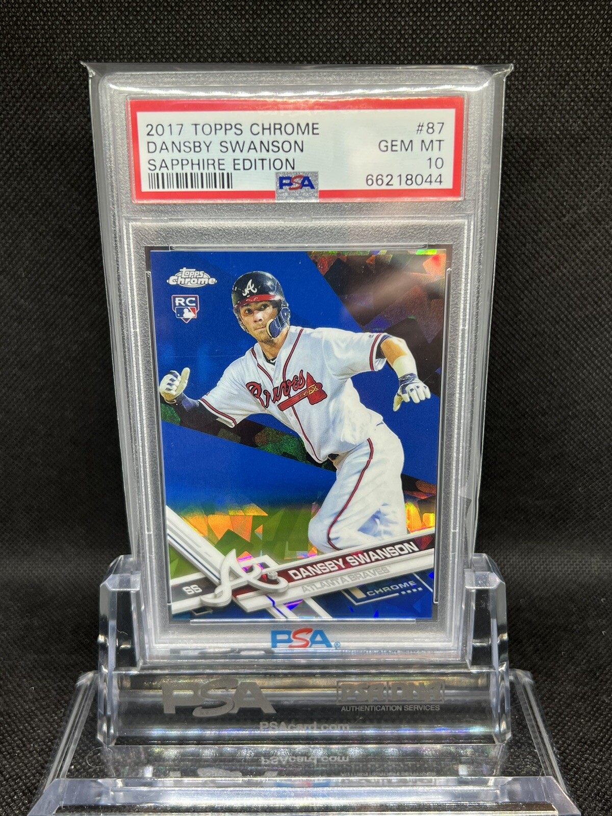2017 Topps Chrome Sapphire Edition /250 Dansby Swanson PSA 10 GEM MT Rookie RC