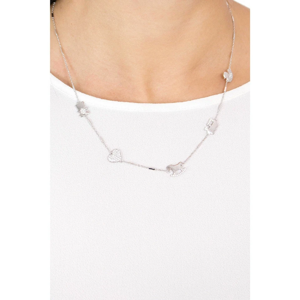 Rosato linea Sogni collana donna in argento e zirconi cuore quadrifoglio RSO02 - Immagine 3 di 3