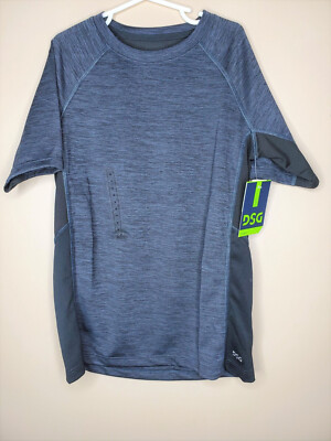 DSG Boys Wicking Training Tee - Medium - Pure Black/Asphalt