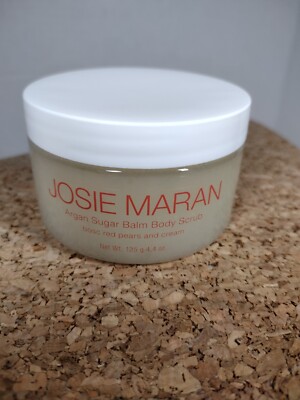 Josie Maran Argan Sugar Balm Body Scrub 4.4oz Bosc Red Pears & Cream New Sealed