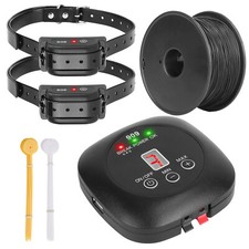 2 Pet Dog Wireless Electric Fence Containment System Training Collar Shock IPX8
