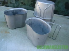 US Military Army Issue Orig. Camping Canteen Water Cup Stainless Steel w/Handle