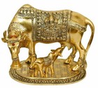 Brass Golden Kamdhenu Cow with Calf | | Vastu Gau MATA Idol