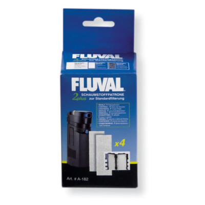 Fluval Schaumstoffpatrone 2er-Pack für Innenfilter 2 Plus, 11x7x1,5 cm