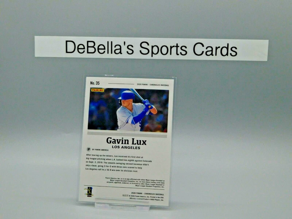 2020 Chronicles Gavin Lux RC Base Rookie Dodgers #35 - Image 2 of 2