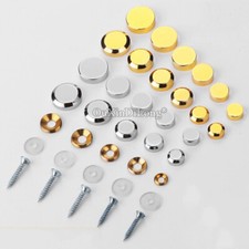 100PCS Brass Mirror Nails Screw Flat/Oblique Decorative Cap Fasteners Cover Nail