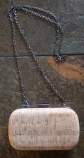 Color By Color New York Cork With Gold Enlay Cross Body /clutch Evening Purse
