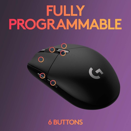 Logitech G305 LIGHTSPEED Wireless Gaming Mouse, HERO 12K Sensor, 12,000 DPI, 12 - Afbeelding 4 van 10