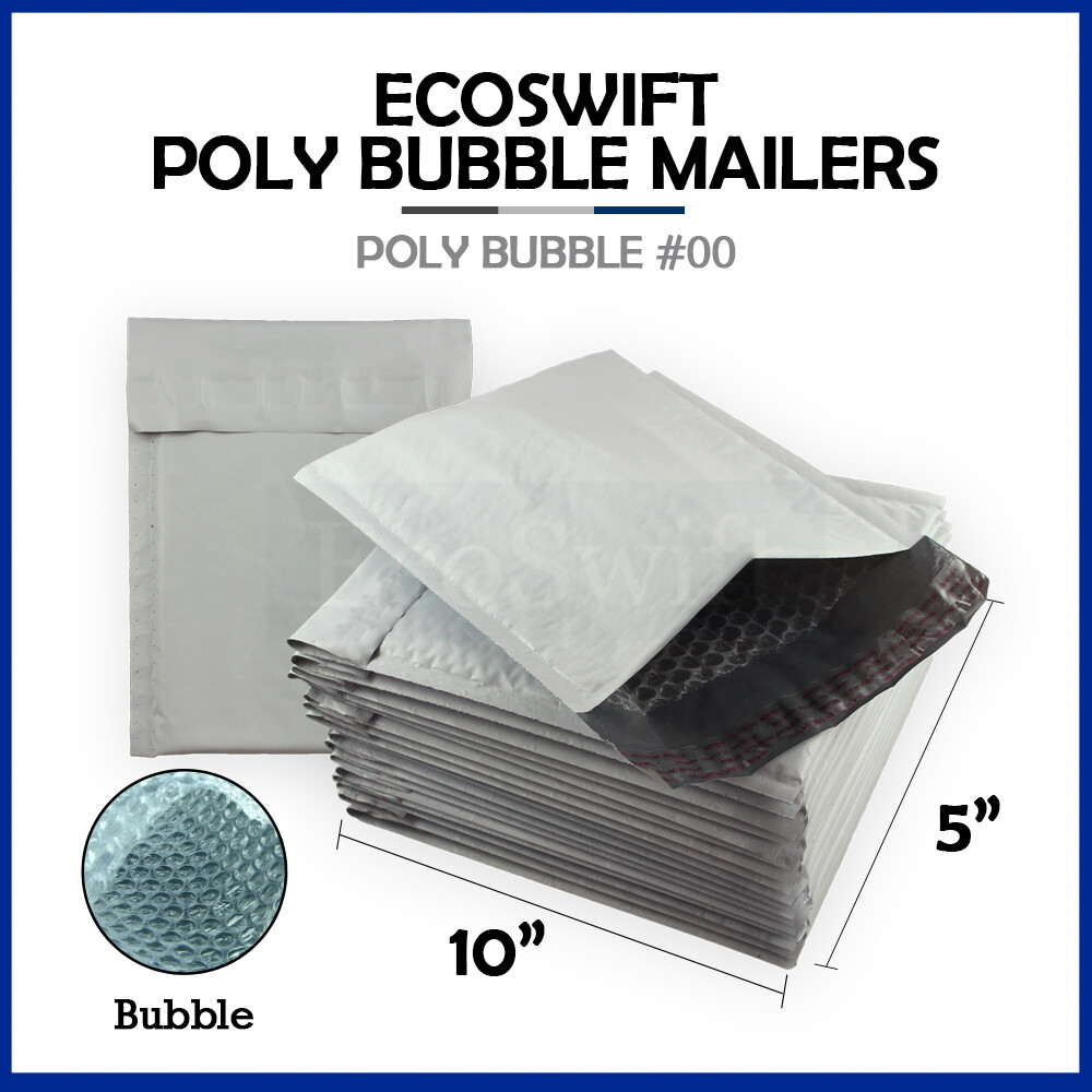 75 #00 5 X 10 EcoSwift Poly Bubble Mailers Busta Imbottita Buste Fornitura Spedizione - Foto 3