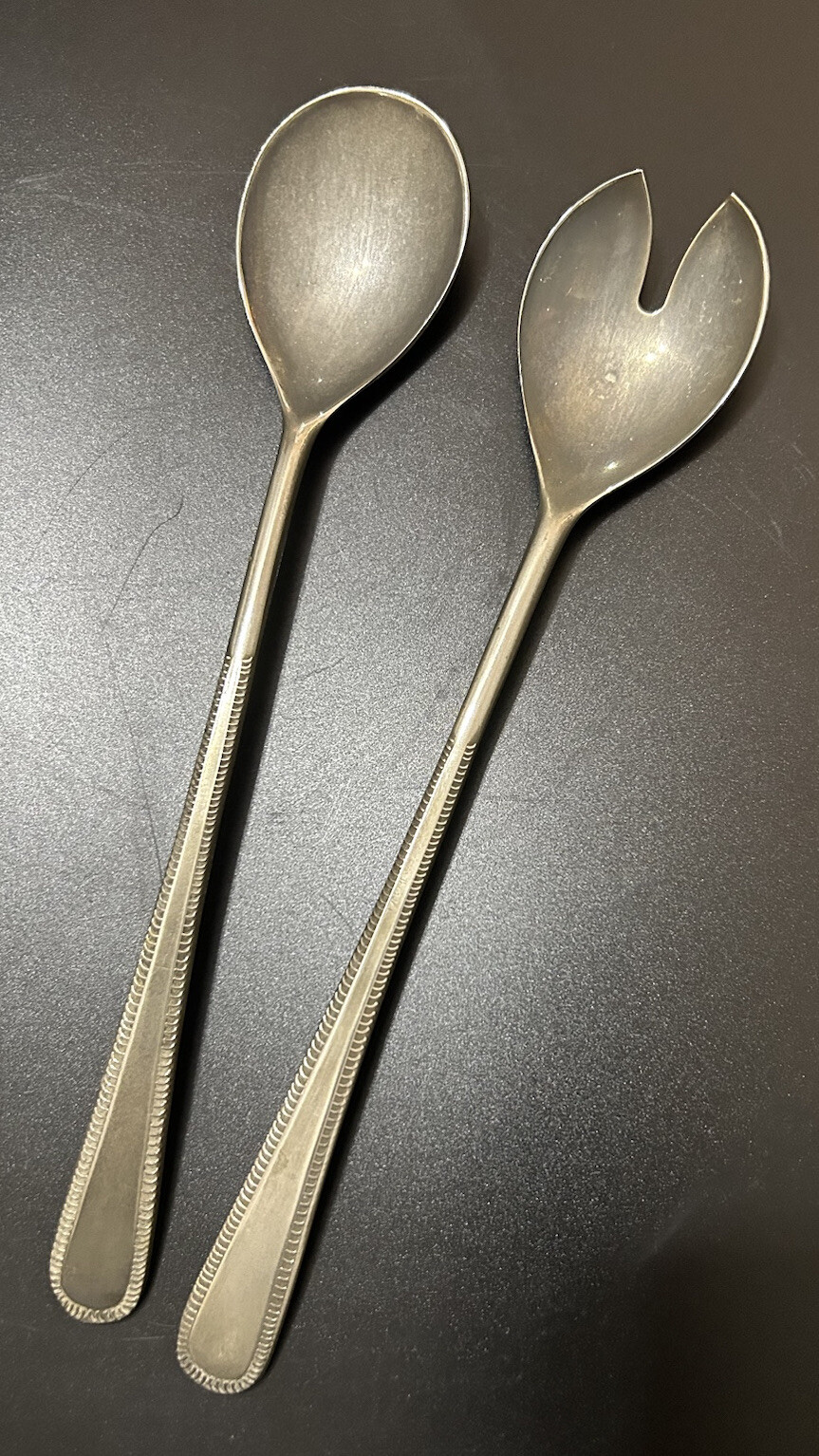 Brama E.P.on Zinc England Salad Spoon And Fork Silverware Se