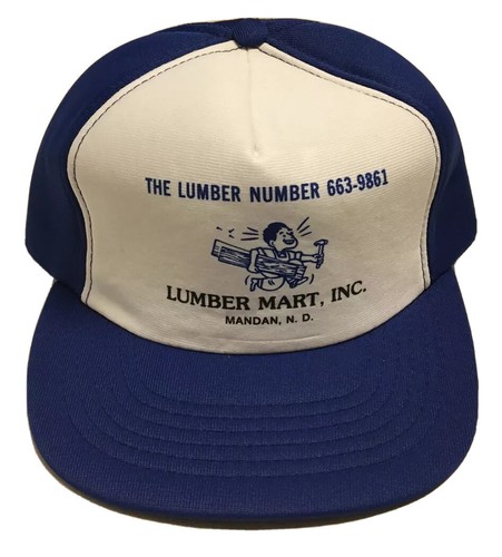Vtg Lumber Mart Trucker Hat Mandan North Dakota Cap Construction Building Supply