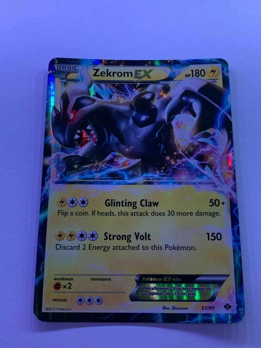 Pokémon TCG Zekrom EX Next Destinies 51/99 ULTRA RARE heavily damaged