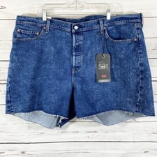 Levis 501 Premium Shorts Women s 20W Blue Button Fly Blue High Rise NWT