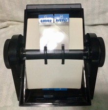 Vintage Rolodex File 35C Covered Rotary Card File Black With Cards  Dividers