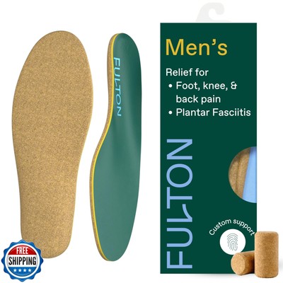 Fulton Custom Molding Cork Shoe Inserts for Men Pain Relief Orthotic  Insole