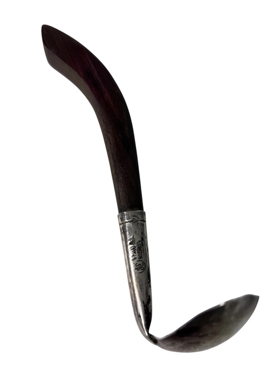 Vintage Signed JS Jay Sotelo Mexico Sterling Silver And Rosewood Sauce Ladle 6”