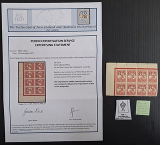 1913 Australia Pos Blk 8X1d red Kangaroo stamps Small OS perf Die 2A Mint c$1800