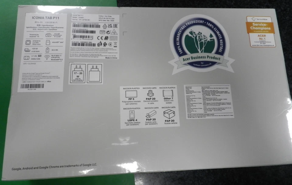 ACER Iconia Tab P11 - Iron Grey - Wi-Fi - 11 Zoll - 128 GB - A24001 - NEU - Bild 2 von 4