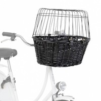 Trixie Fahrradkorb Aus Weide Mit Gitter - Schwarz