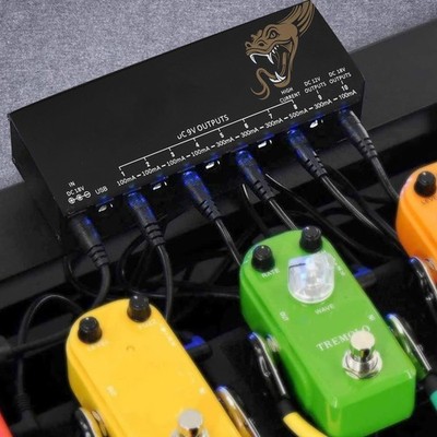 AU Plug 100-240V Pedal Power Supply Electric Guitar Effect Board Short Circuit/O