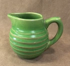 VIntage Green Ribbed Pitcher Possibly McCoy Pottery