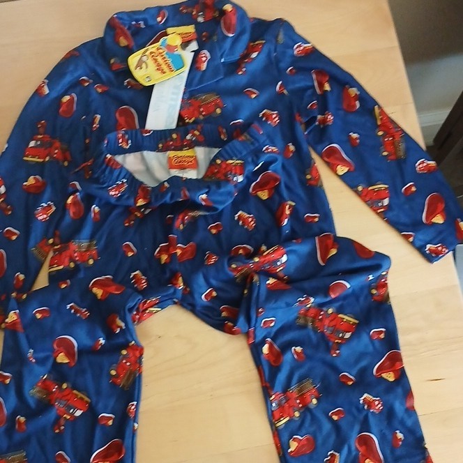 Firefighter Curious George flannel Pajama Set Sz 7 NWT image 2