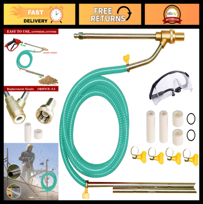 #ad Wet Abrasive Sandblaster Kit Pressure Washer Attachment Nozzle Tips amp; Glasses $59.99