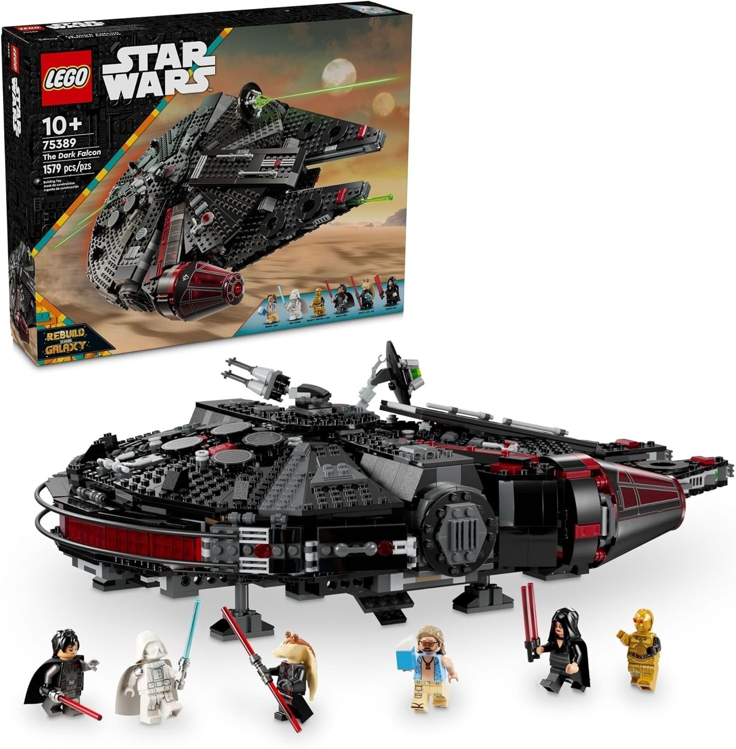 LEGO Star Wars The Dark Falcon Building Set, Star Wars Toy with 8 Minifigures