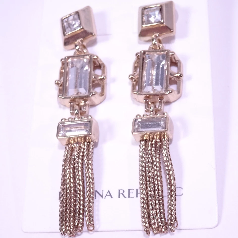 Pendientes colgantes de cristal con flecos baguette Banana Republic para mujer nuevos con etiquetas 68 Foto 4 de 4