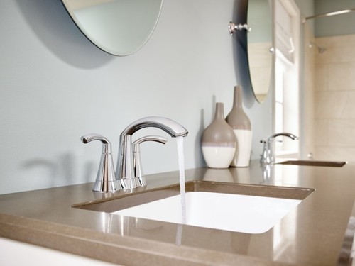 Moen 6172 Glyde 1.2 GPM Centerset Bathroom Faucet - Black - Bild 4 von 6
