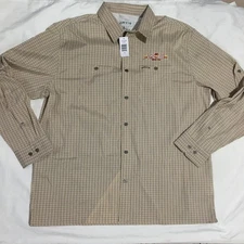 Orvis Mens Shirt Fishing Vented Brown XL NWT AZ LOC ALE BEER CO Logo