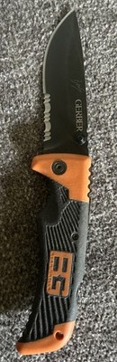 Bear Grylls Gerber Survival 4'' Compact Scout Folding Knife Plastic/Rubber Handle