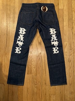 Bape a Bathing Ape  Bape  Printed Denim Jeans Pants Size S [Small]