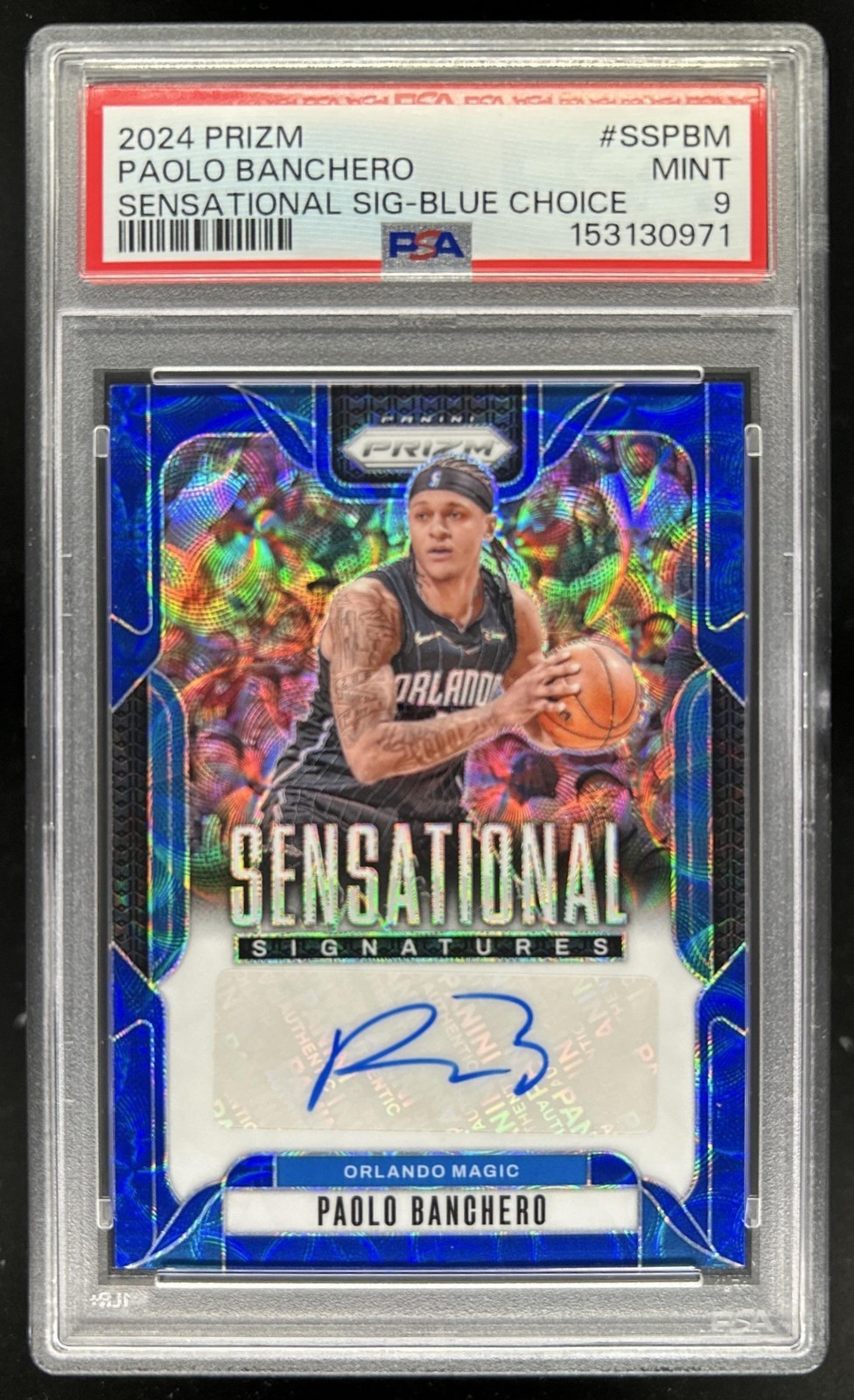 2024-25 Panini Prizm Paolo Banchero Sensational Signatures Blue Auto #/49 PSA 9