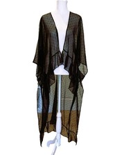 Express One Size 3/4 Sleeve Faux Wrap Mini Dress Open Front