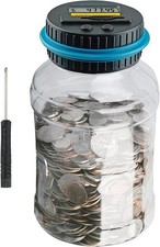 QPEY Large Digital Piggy Bank 1.8L Coin Counter LCD for Adults All US Coins