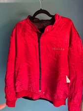 Caesers reversible silk jacket size XL red and black