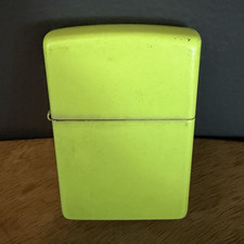 Zippo Neon Yellow Lighter Case with Butane Insert, Cigarettes Theme
