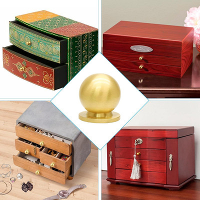 4 Packs Mini round Solid Brass Knobs, 1/2 Inch Diameter Brass Pulls, Gold Min...