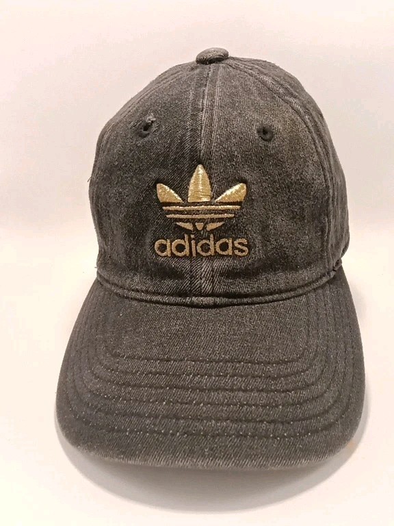 Adidas nim Jean GOLD SHIMMER Trefoil Logo Relaxed Dad Cap Ha