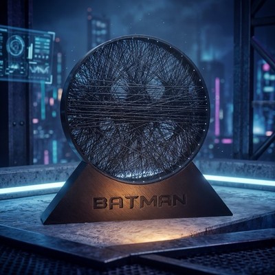 3d Printed | Batman Logo | String Art (6  x 6.5 ) -Great For Desks