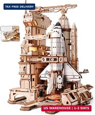 ROKR Space Shuttle 3D Wooden Puzzles for Adults Moving Building Model