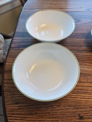 Corning Corelle Shadow Iris 8-1/2'' Serving Bowls set of 2 Green Rim