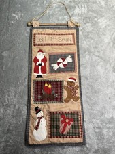 Christmas Patchwork Wall Hanging Pocket Vinta...
