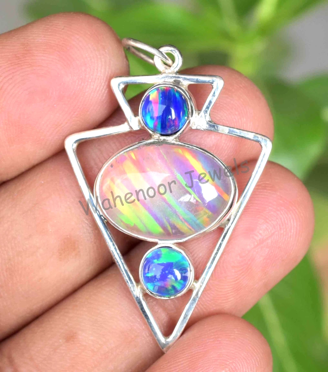 Collana in argento sterling con opale naturale