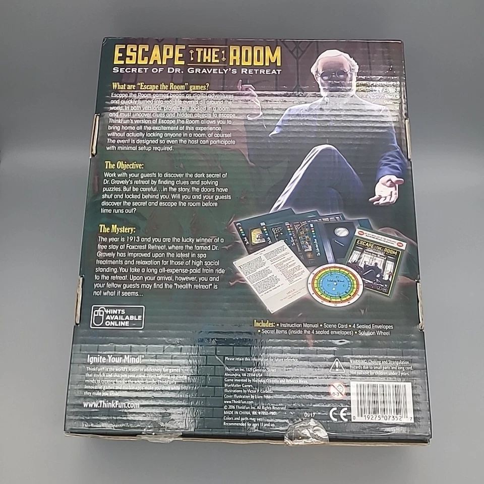 ThinkFun Escape the Room Secret of Dr. Gravely's Retreat Game OPEN BOX - Image 2 of 4